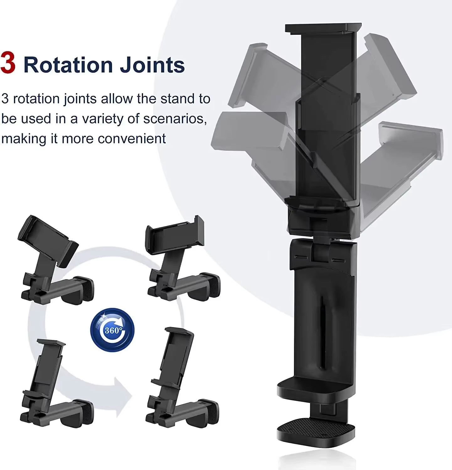 Universal 360 Rotate Foldable Airplane Travel Phone Holder Stand Mount Desk Lazy Car Seat Flying Holder for 4.7-6.9 Inch Phone